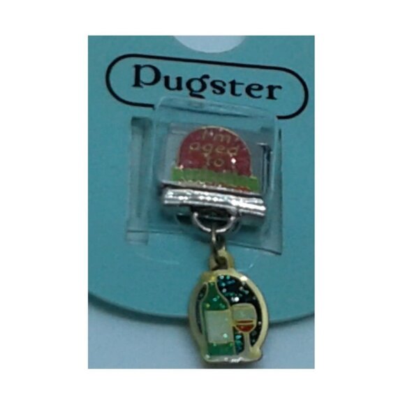 Bracelet Pugster Italian Charm Says Aged to Perfection Wine Glass Bottle - Picture 2 of 12